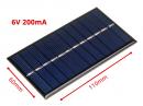 Placa fotovoltaica, painel solar 6v 1W Célula solar 100x60mm + 1mt de fios awg26 vermelho e preto